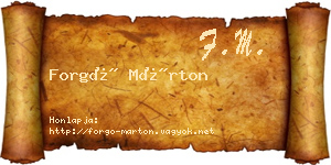 Forgó Márton névjegykártya