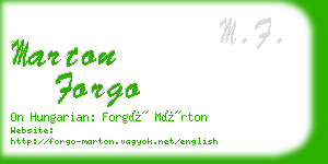 marton forgo business card